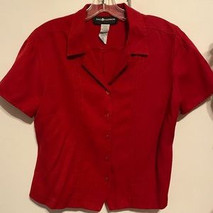 Red button up petite